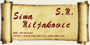 Sima Miljaković vizit kartica